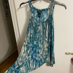 14/16 Lane Bryant shimmery flowy tank blue and silver